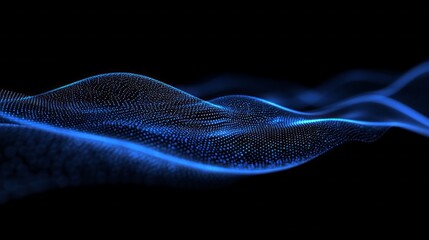 A blue wave with a black background