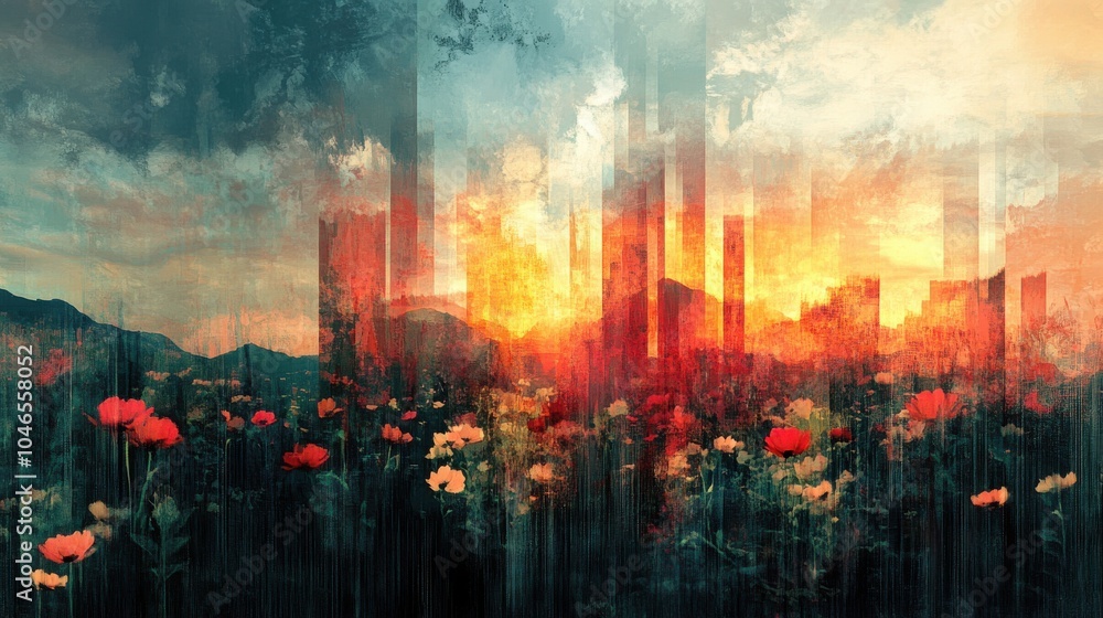 Canvas Prints An abstract digital landscape.