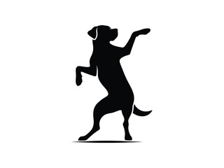 Dancing Labrador Retriever Dog Silhouette Vector