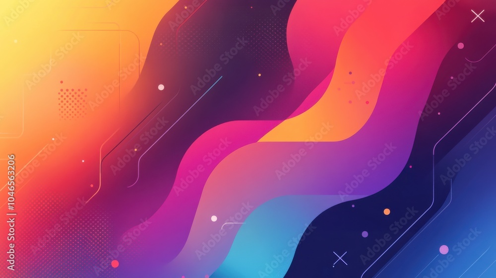 Aufkleber bold color gradient with abstract shapes