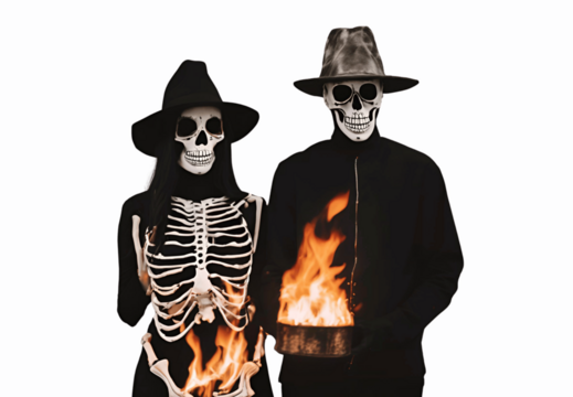 halloween witch with a skull