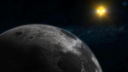 Moon sun on space galaxy