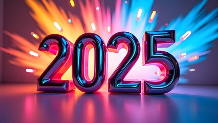 2025, festa, celebrazione di capodanno, auguri e costruzione anno nuovo 2025