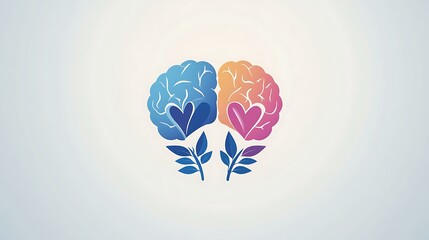 A logo for World Mental Health Day with a focus on mental well-being, featuring a brain, heart, and mindfulness symbols in a soothing design