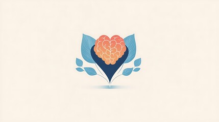 A logo with a heart, brain, and mindfulness symbols integrated into a soft design, promoting mental well-being for World Mental Health Day