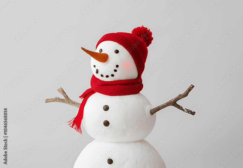 Wall mural snowman isolated on white background