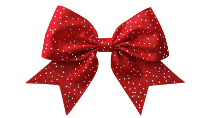 Realistic red bow for decorating gifts, surprises for holidays. Packing presents for birthday, new year and Christmas. Promotion and Discount objects on transparent background