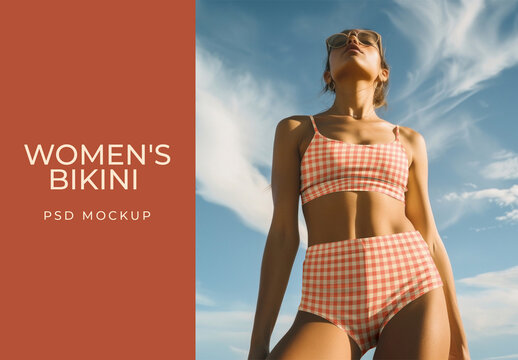Apparel Women Bikini Mockup With Generative AI