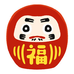 少しラフなだるまのイラスト素材