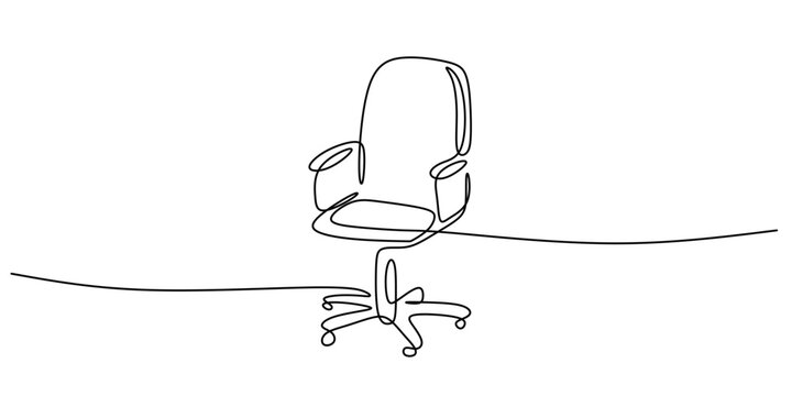 recommend clip art: Continuous one line sketch of an office chair. Single line drawing of an executive chair