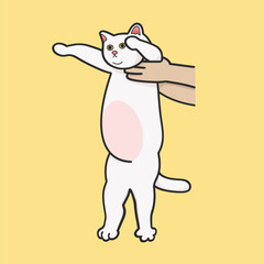 Holding Cat Meme Sticker Vector Cute Illustration