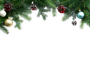 christmas tree branches and decorations