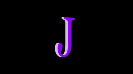 J letter logo loopable rotated purple color black background