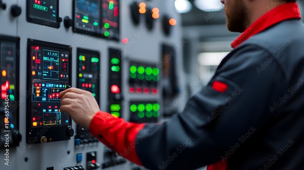 Poster skilled mechanic running diagnostic test on helicopter s electronic systems checking for any issues 