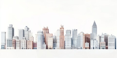 Fototapeta premium A view of Boston's buildings, set apart against a white backdrop