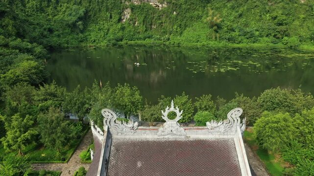 Ninh Binh - Thanh Cao Son Temple aerial view_3