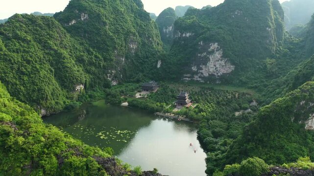 Ninh Binh - Thanh Cao Son Temple aerial view_2
