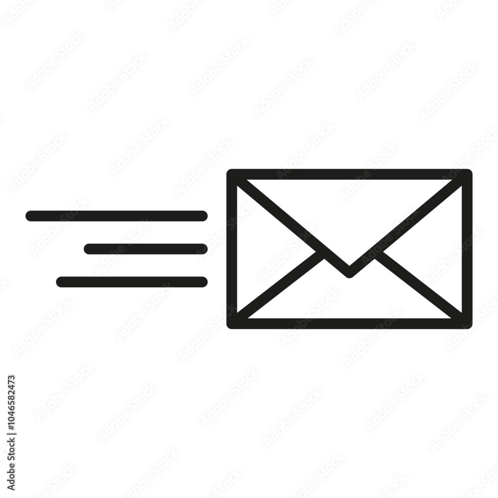 Aufkleber envelope with letter. mail vector icon. simple correspondence shape. black message symbol.