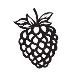 Raspberries In cartoon, hand-drawn flat style. image for social media, websites and UI. Isolated 2D vector design in logo, icon, sketch style, simple line vector, single color. AI Generative Art.