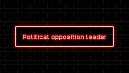 Political opposition leader のネオン文字