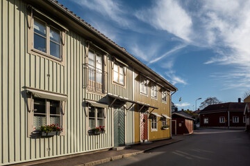 Mariefred, Sweden  The facade of a residential house in the Old Town.