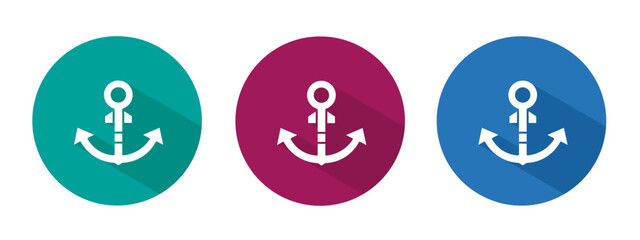 Icon for anchor vector illustration in flat.