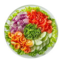 Seven Layer Salad on a white plate, isolated transparent background, Generative AI