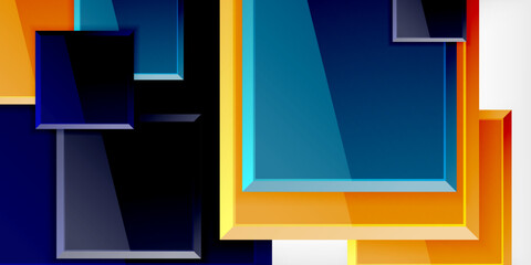 Colorful squares with reflections abstract background design. Vector Illustration For Wallpaper, Banner, Background, Card, Book Illustration, landing page