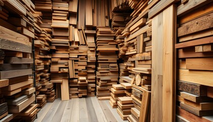 Obraz premium stacks of wood