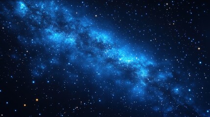A stunning view of a blue galaxy filled with stars against a dark cosmic background.