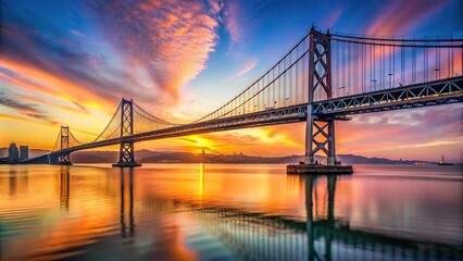 Fototapeta premium Sunrise view of San Francisco Oakland Bay Bridge