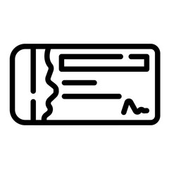 cheque Line Icon