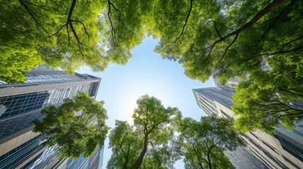 Sustainable mindset engineer plans a city project Eco friendly urban design, carbon neutral buildings, renewable energy, ESG principles, and climate resilience for a sustainable vision. 