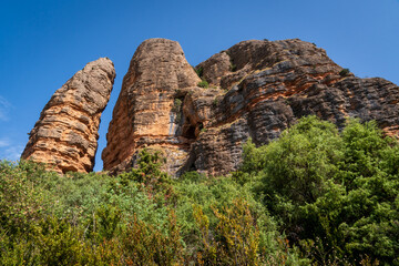 The Cliffs and Landscape of Agüero, in the province of Huesca, Aragon, Spain