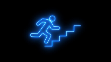 Run icon on black background. Dynamic Fitness and Running Icons: Sprint, Marathon, Exercise, and Athletic Performance Graphics for Sports Management and Training Visuals