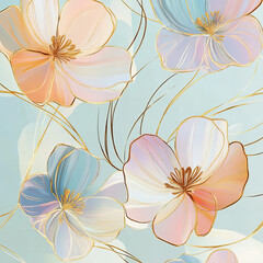 Fototapeta premium seamless pattern with flowers