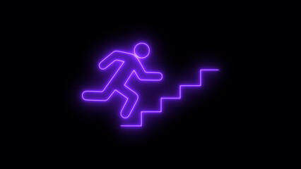 Run icon on black background. Dynamic Fitness and Running Icons: Sprint, Marathon, Exercise, and Athletic Performance Graphics for Sports Management and Training Visuals