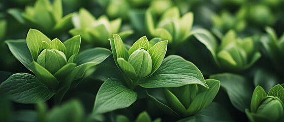 Fototapeta premium CloseUp Photography of Green Buds and Lush Foliage in Nature