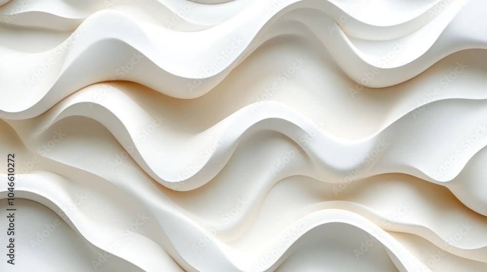 Aufkleber abstract wavy white texture creating a soft and serene atmosphere.