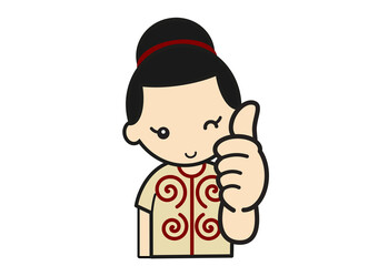 オーケーポーズの縄文人女性