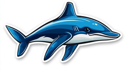 A vibrant blue dolphin illustration showcasing a sleek design and elegant curves.