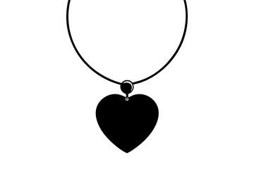 heart shaped necklace.Valentines Day icon set vector illustration.