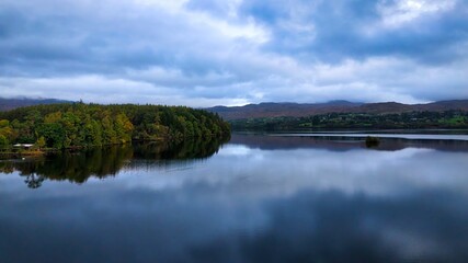 Lough Eske in Donegal Ireland - A Serene and Beautiful Lake Landscape at Dusk, Perfect for Capturing Calm Moments