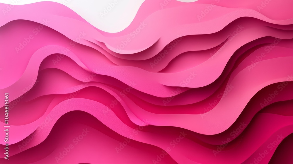 Poster abstract pink waves creating a soft and flowing visual in varying shades, ideal for backgrounds.
