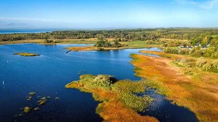 Lough Derg in Portumna Ireland - an Amazing Scenic Lakeside View Enhanced by Lush Greenery and Calm, Serene Waters