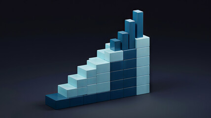 Obraz premium 3D bar graph representation signifying growth and progress, dark background.