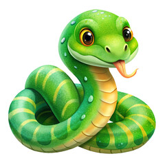 Naklejka premium Cute snake cartoon character