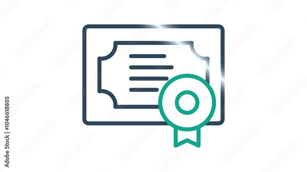 Poster certificate animated icon. suitable for user interface, provide visual feedback, etc. animated icon 