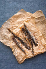 Salted anchovies or alici are the basis and basic ingredient of Italian cuisine. Fermented salted fish base for pasta, main courses and antipastes. Simple eco style