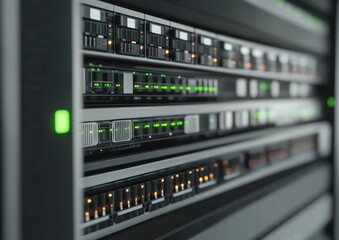 Fototapeta premium Server Rack Closeup.